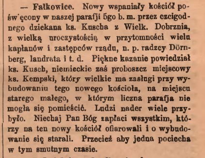 Dekanat Siołkowice – krótki zarys historyczny – cd. ( VIII ). Parafia Fałkowice Dekanat Siołkowice – krótki zarys historyczny – cd. ( VIII ). Parafia Fałkowice