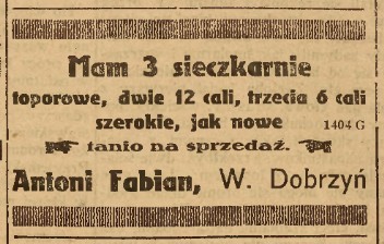 Dawne ogłoszenia z Chróścic i Dobrzenia