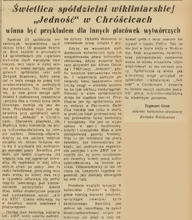 Wspomnienie o "JEDNOŚCI"