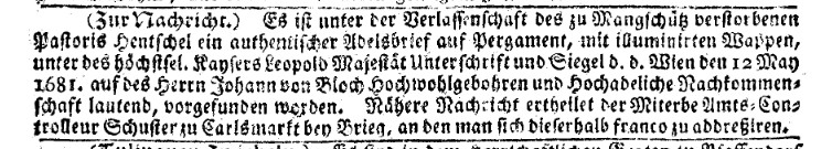 Uciekł ze "szlaku wołowego"? Karłowice -1783 r.