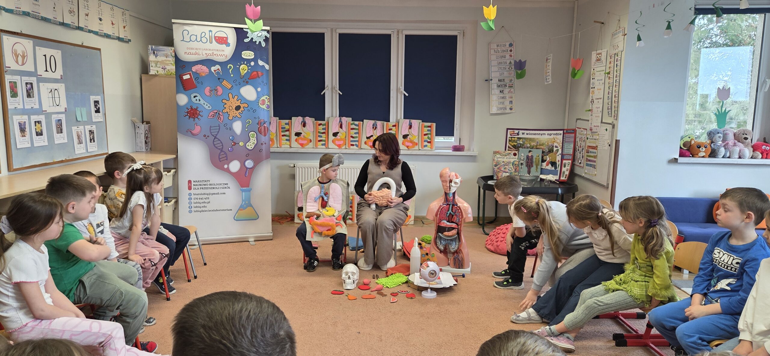 Warsztaty „Brzuszek, serce i płuca” w przedszkolu w Starych Siołkowicach