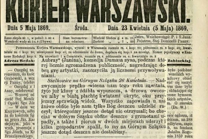 Jak wyglądała wiosna w 1869 roku w Siołkowicach? Nadzwyczajnie prędko zawitała!