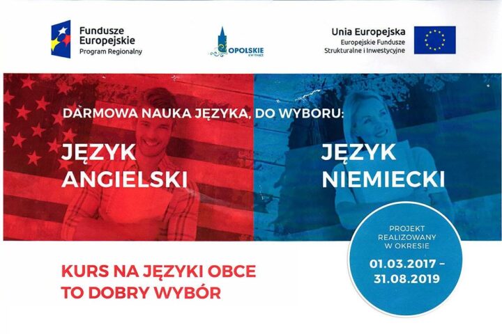 Bezpłatna nauka języka angielskiego lub niemieckiego w ramach realizowanego projektu ze środków UE.