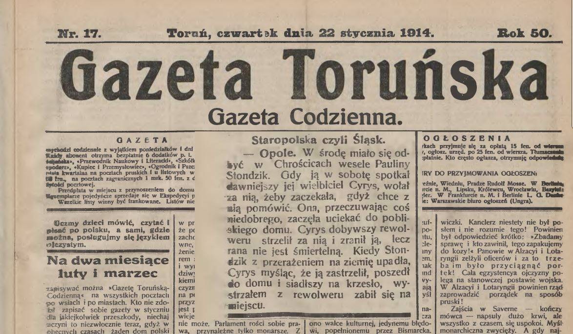 Gazeta Toruńska 22-01-1914 r.