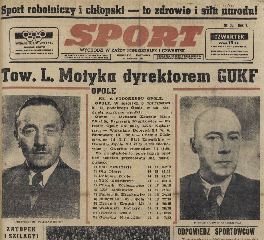 Sport - Wrocław, Katowice - 28.04.1949 r.