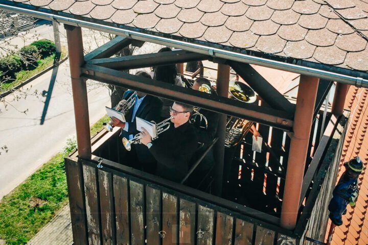 Muzykancki zagrali wielkanocny koncert z wieży OSP Stare Siołkowice