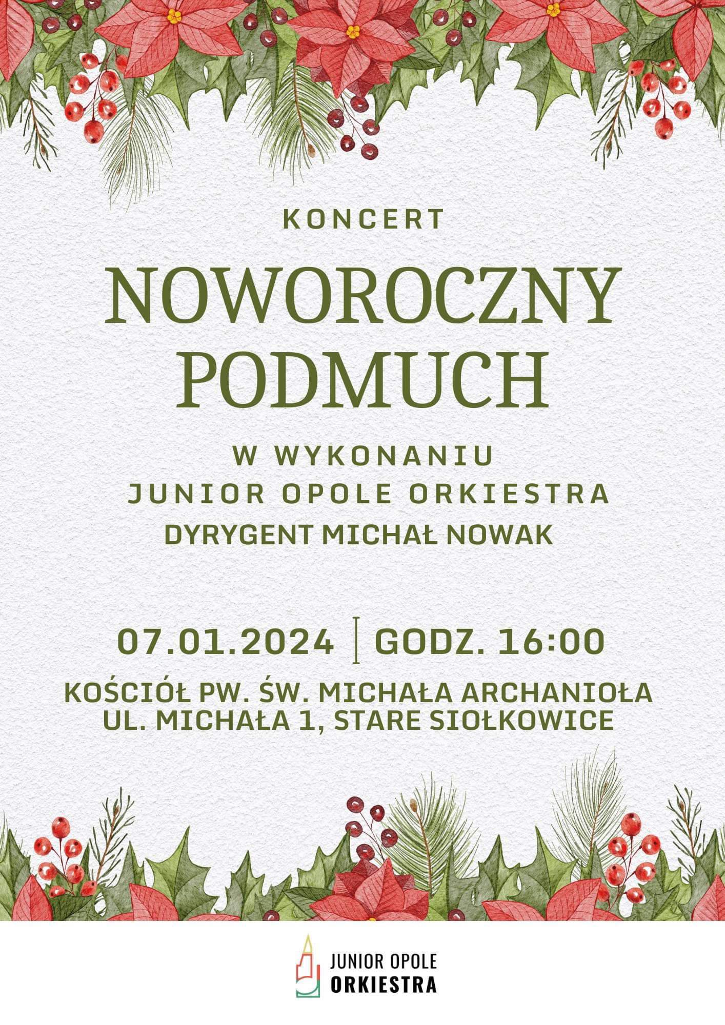 Koncert “Noworoczny Podmuch” w wykonaniu Junior Opole Orkiestra w Starych Siołkowicach!