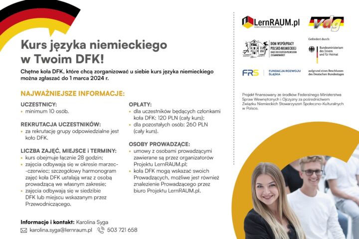 Zapisz się na kurs języka Niemieckiego w DFK Stare Siołkowice