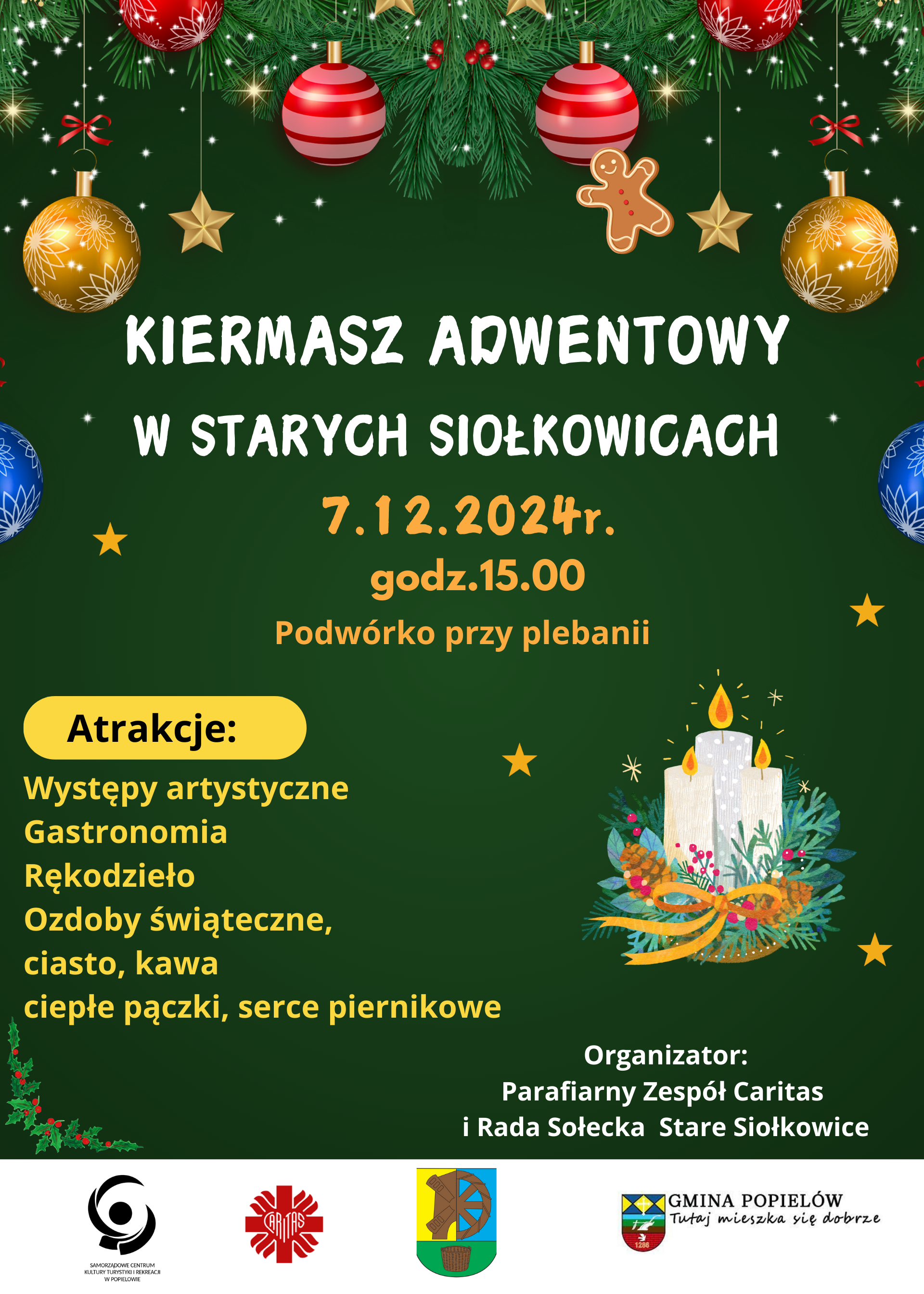 Zapraszamy na Kiermasz Adwentowy w Starych Siołkowicach! Zapraszamy na Kiermasz Adwentowy w Starych Siołkowicach
