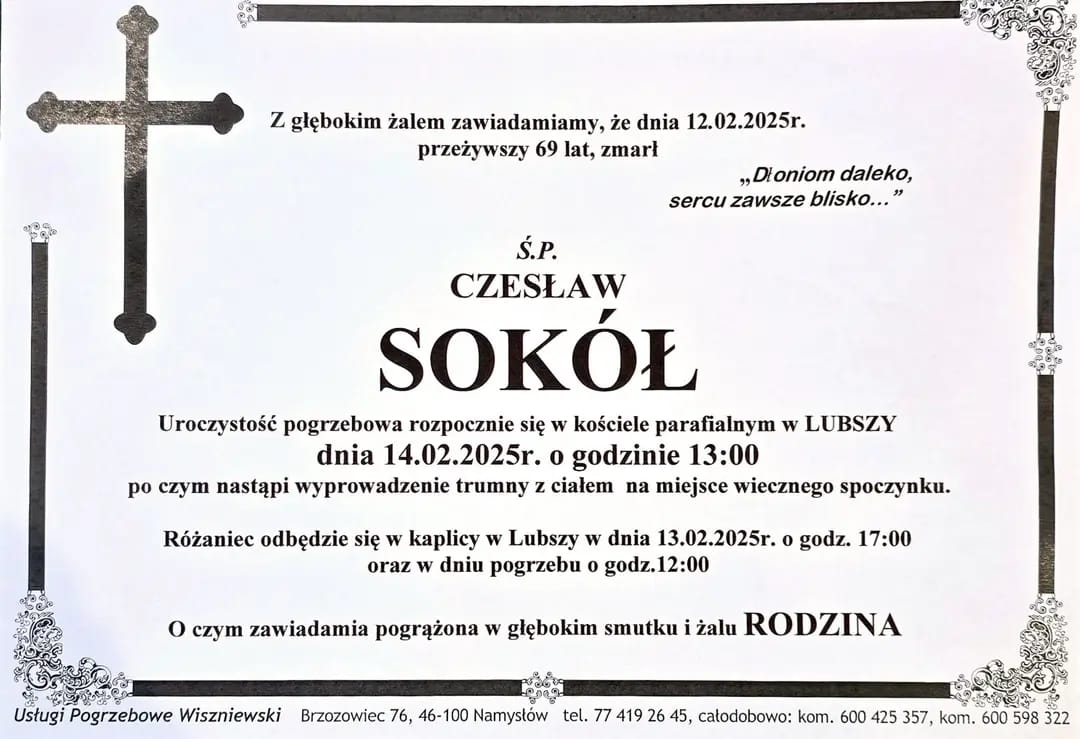 Zmarł śp. Czesław Sokół, były lekarz Ośrodka Zdrowia w Starych Siołkowicach