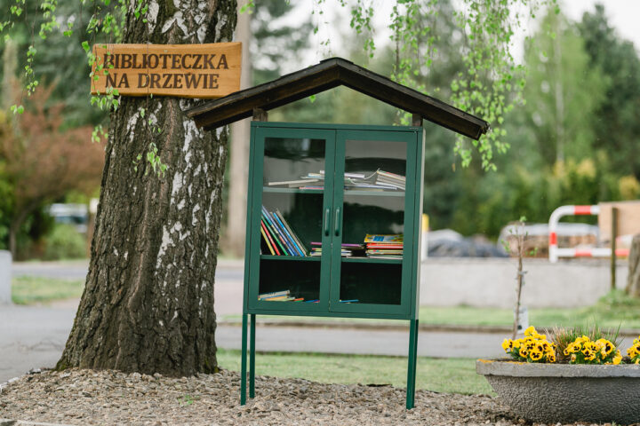 Biblioteczka na drzewie – nowość przy przedszkolu