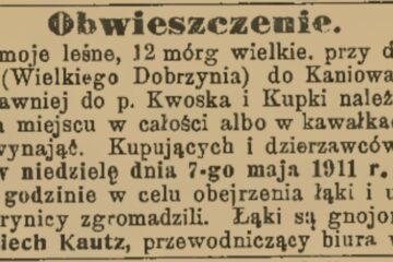 Dawne ogłoszenia z Chróścic i Dobrzenia