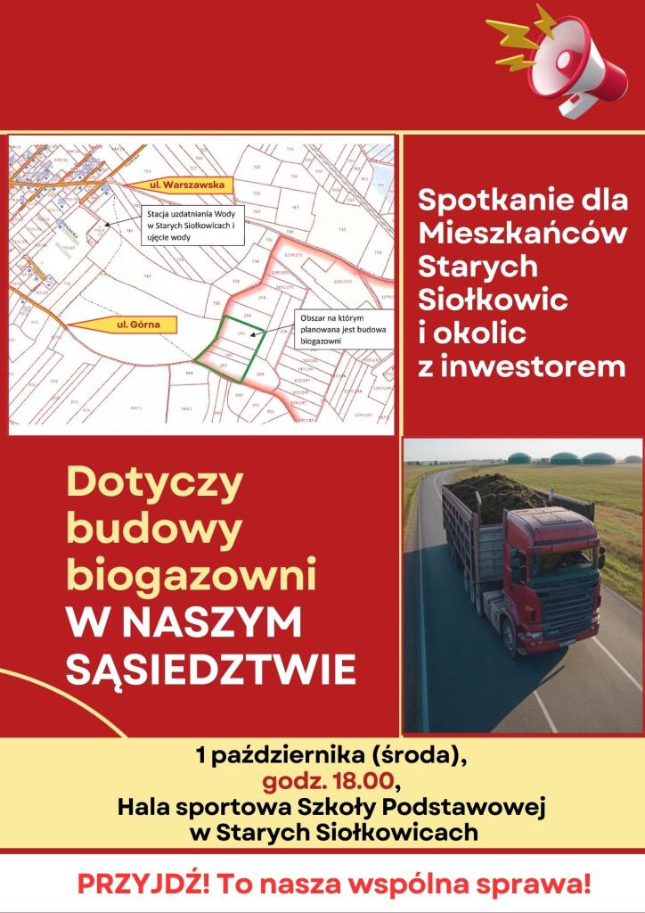 Spotkanie w sprawie budowy biogazowni przemysłowej w sąsiedztwie Starych Siołkowic