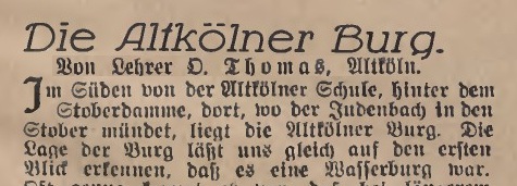 O zamku w Starych Kolniach