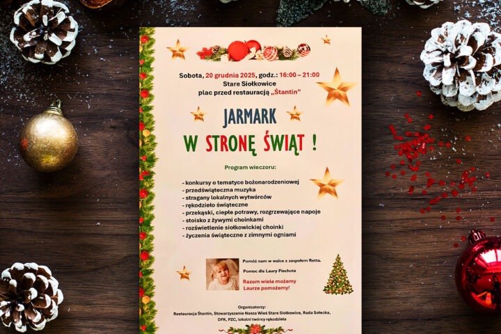 Jarmark „W Stronę Świąt!” już 20 grudnia w Starych Siołkowicach!