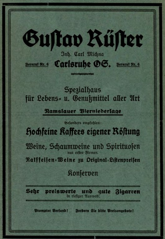 Dawne ogłoszenia z Carlsruhe